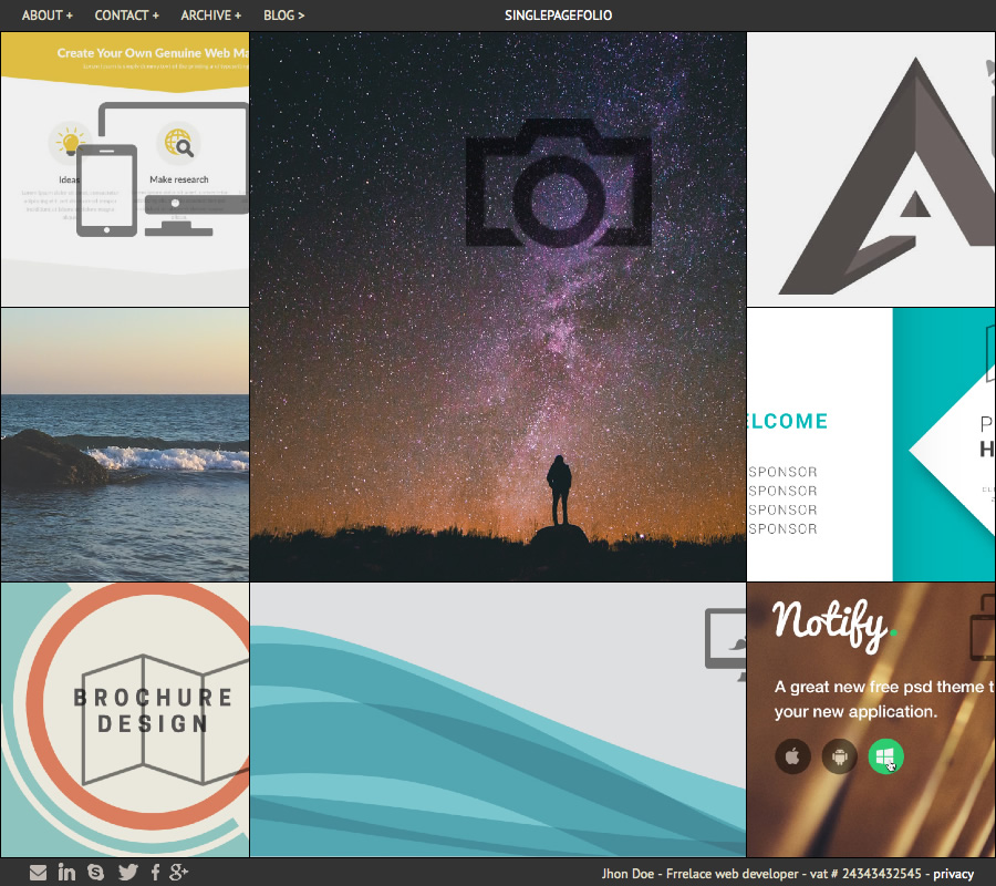 SinglePageFolio tema WP thumb 1
