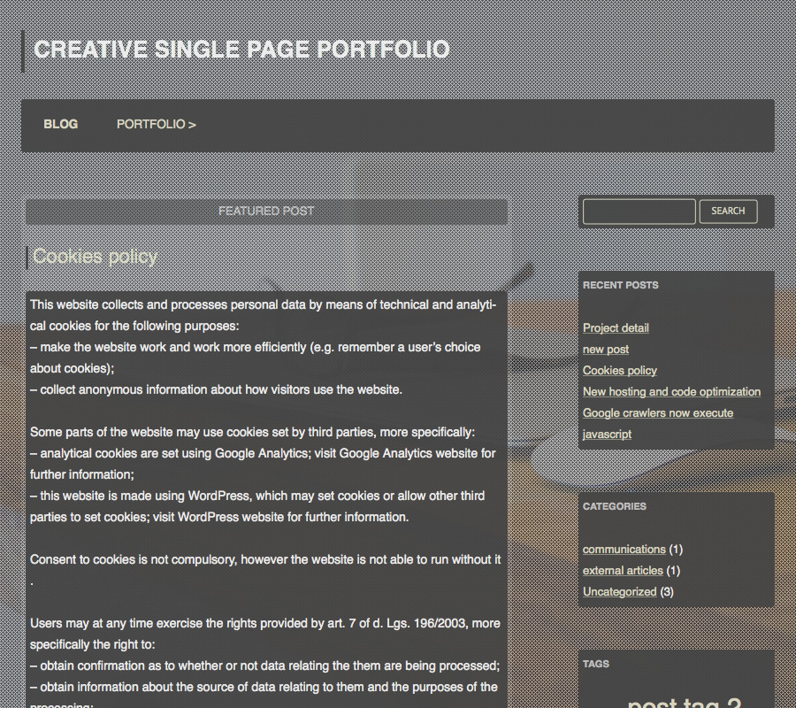 SinglePageFolio tema WP thumb 3